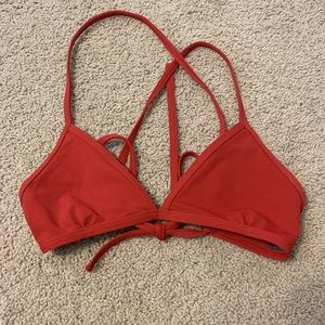 Jolyn red triangle swim top
